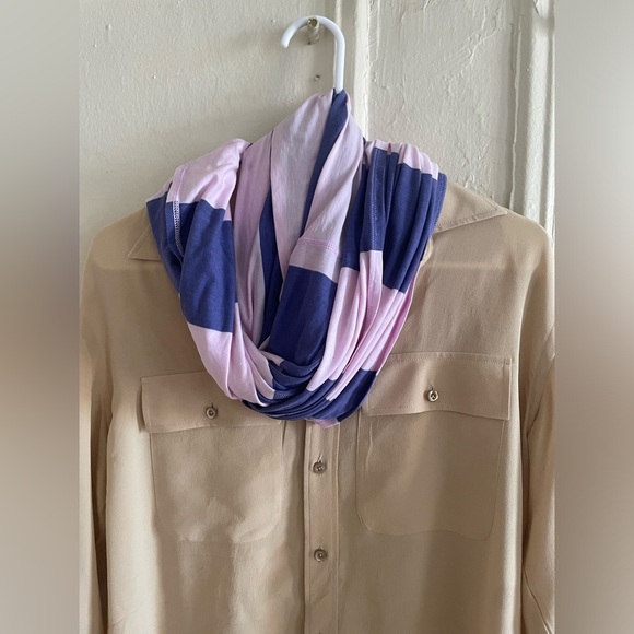 LULULEMON VINYASA SCARF STRIPED TWO TONE PINK PURPLE NWOT FULL BUTTON RARE Y2K - Picture 3 of 5
